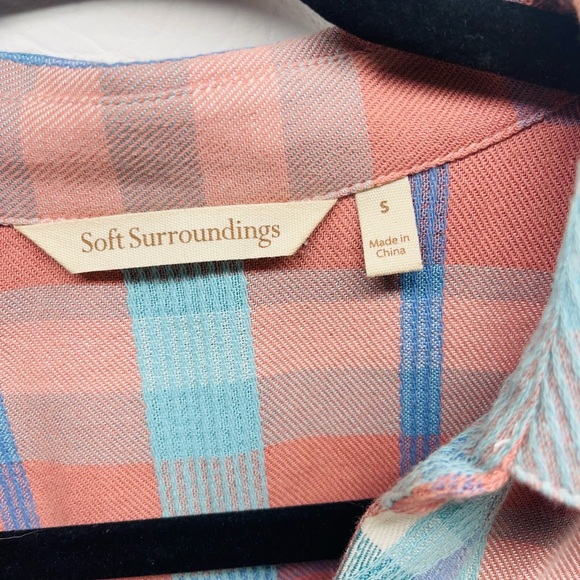 Soft surroundings womens plaid button down tunic size S - Picture 8 of 8